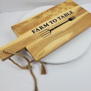 Vintage Farmhouse Wood Footed Cutting Board Trivet 19x8x2 Inch Farm To Table
